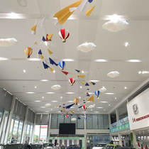 Summer mall beautiful Chen decoration paper airplane cloud hanging decoration 4s exhibition hall venue store decoration props festival dress