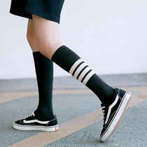 women's spring autumn and winter long socks japanese style jk student half tall black ins trendy street socks