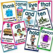 High frequency word 220sightwords English words visual sentence cards Primary children fun practice teaching aids