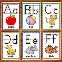 26 English letters word flashcards English ABC Card children practice baby painted red game teaching aids