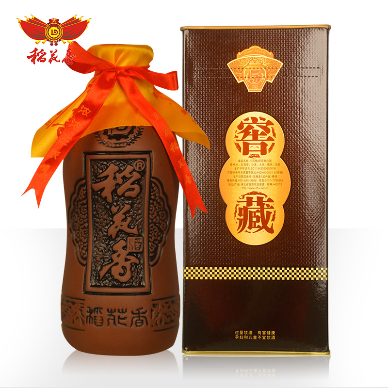 稻花香五年窖藏整箱500ml*6 52度浓香粮食高度白酒坛装礼盒整箱