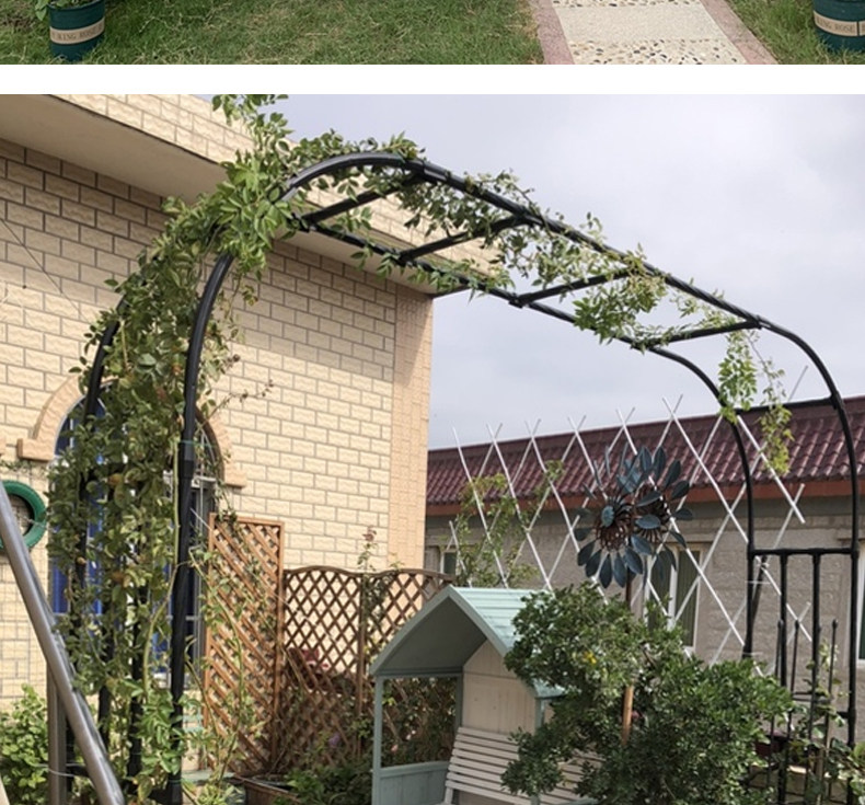 拱门爬藤架花架月季拱形门藤架葡萄架子庭院拱架花园户外室外爬架