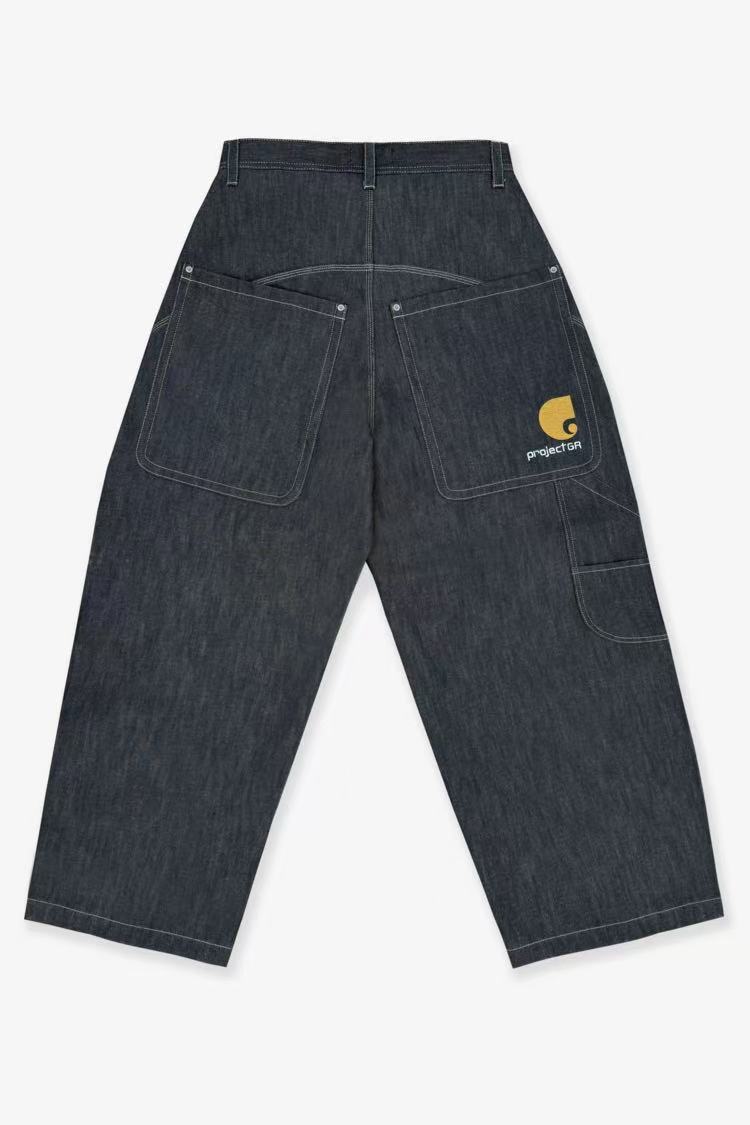 Project G/R Grailz 25ss 復古水洗大口袋刺繡logo抱嬰袋牛仔褲韓