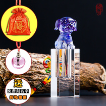 Fetal hair chapter souvenir Baby blue cute zodiac dog umbilical cord chapter diy baby crystal gift making fetal hair