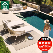 Pool Deck Chair Outdoor Pool Upscale Holiday Hotel Rope Choreography Casual Single Bed Beach Outdoor Deck Chairs