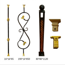 European-style wrought iron balcony guardrail Simple modern attic railing stair handrail tracing gold accessories direct sales color customization