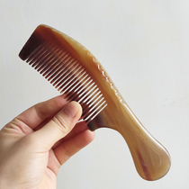 Famous corner craftsman red white buffalo horn comb large fine tooth straight hair comb thickened handle with a little crack