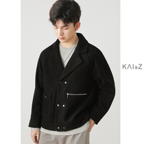 Wool coat male short 2021 autumn and winter loose trend Korean version of casual thickening men winter clothing clothes coat