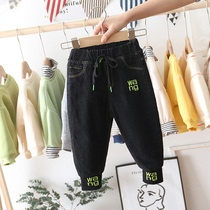 2020 children dress new boy jeans children warm pants with velvety autumn and winter clothing small leggings and children thickened