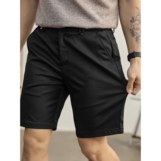 LUUD Black Simple Straight Casual Trousers Men's Summer Three-dimensional Micro-Stretch Shorts Half-Elastic Waist Mid-Pants
LUUD Black Simple Straight Casual Trousers Men's Summer Three-dimensional Micro-Stretch Shorts Half-Elastic Waist Mid-Pants