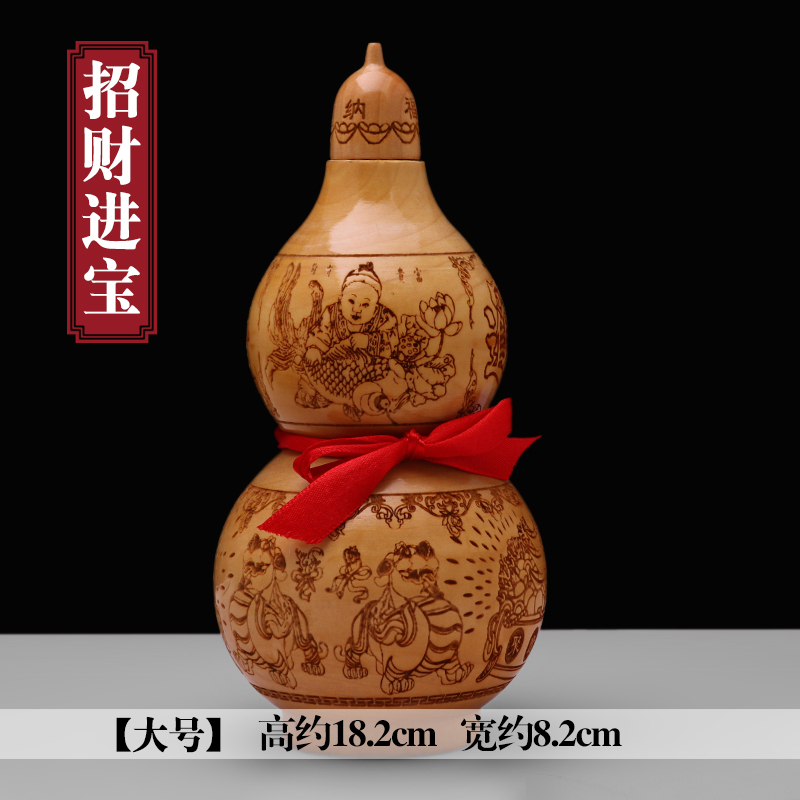 fuyuange peach wood gourd ornaments opening with lid wood carving crafts gifts home accessories desk decorations