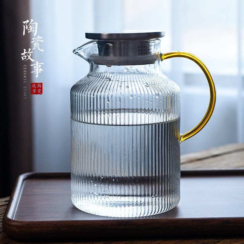 High temperature resistant glass ceramic story large - capacity cold northern cold water kettle cup household pot of suit