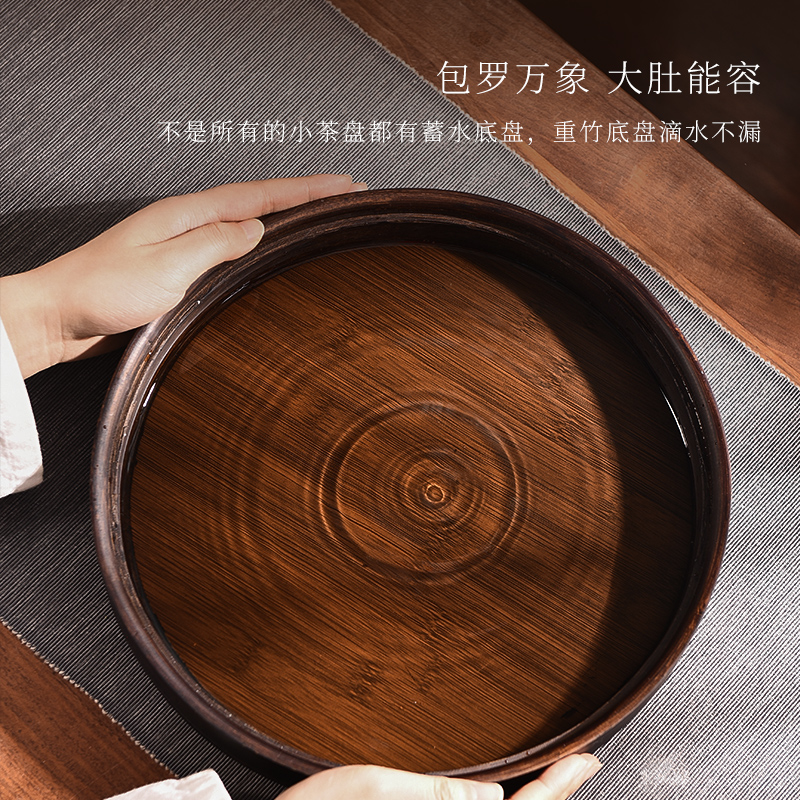 The Story of pottery and porcelain tea tray of household solid wood tea light small key-2 luxury modern kung fu tea set waterlogging under caused by excessive rainfall water tea tray