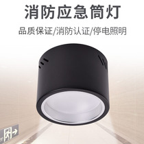Surface-mounted emergency downlight led fire-fighting lighting round hole-free shopping mall stair aisle hanging wire ceiling lamp