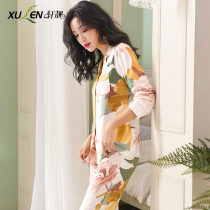 Pajamas women spring and autumn long sleeves Modal cotton loose size mom summer autumn winter thin homewear set