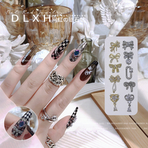 Net red zircons Mejia ornament 2022 new full drill butterfly knot light and luxurious chain Water drill nail decorations 681