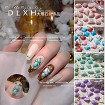 Net red marble pattern nail jewelry 2022 New irregular mixed flat drill nail finished accessories 659