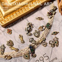 ins net celebrity nail shop new nail jewelry high-end custom retro diamond jewelry old seahorse ladys hand 414