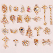 Nail art alloy jewelry net red three-dimensional super flash bow pearl rhinestone nail decoration big Lei Xiaohui 389