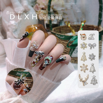 Christmas Beauty Beetle Ornaments 2022 New Nets Red Elk Deer Snow Flower Bell Superior Zircon Stone Drill Nail Decoration 686