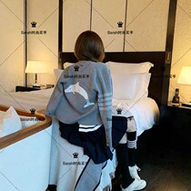 Thom Browne 20 spring and autumn TB classic dolphin print knit cardigan jacket mens and womens models