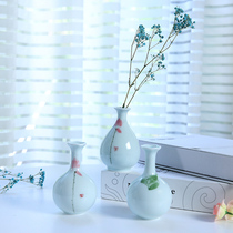 Nordic fine white porcelain hand-painted small vase office ornaments ins small fresh living room floor super small porcelain vase