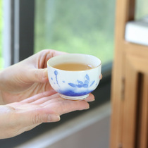 Hand Painted Tasting Cup Ceramic Tea Set Masters Cup Single Cup Sketching Rohan Cup Kongfu Tea Cup Personal Cup Small Tea Cup