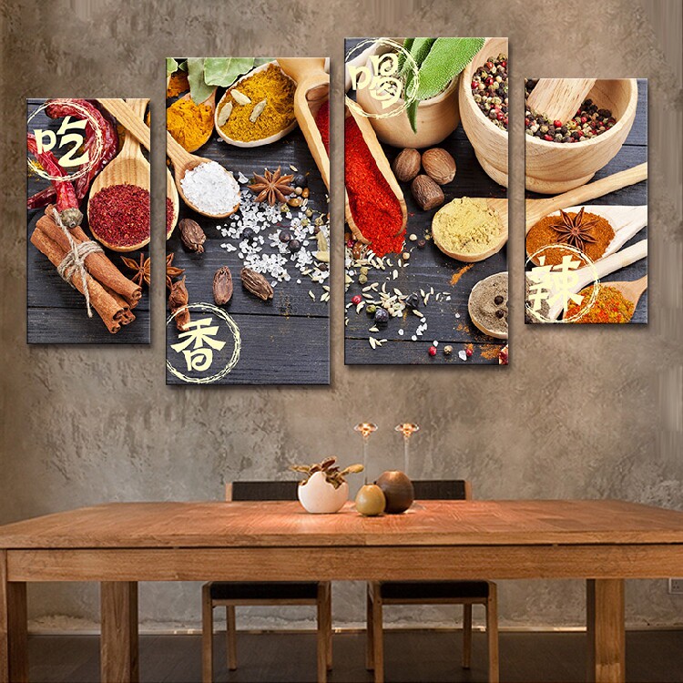 餐厅装饰画火锅店背景墙壁画饭店包厢挂画农家乐面馆香料创意海报