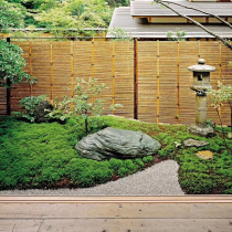 Japanese-style bamboo fence guardrail fence Courtyard decoration Outdoor garden anti-corrosion carbonized fence screen occlusion partition wall