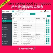java springcloud springboot background management framework source code source code program
