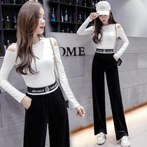 Spring and autumn new Port wind strapless two-piece set gold velvet high waist fashion temperament socialite small fragrance foreign style suit woman