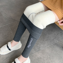 Autumn and winter lambskin leggings women wear threaded high-waisted leggings Northeast velvet thickened warm one-piece cotton pants