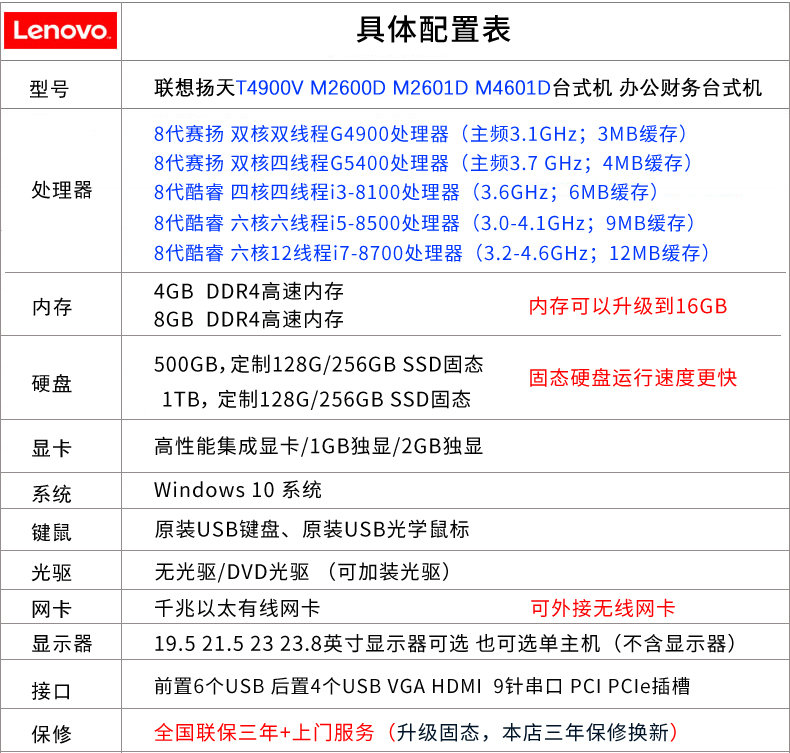 扬天t4900ks00配置图片