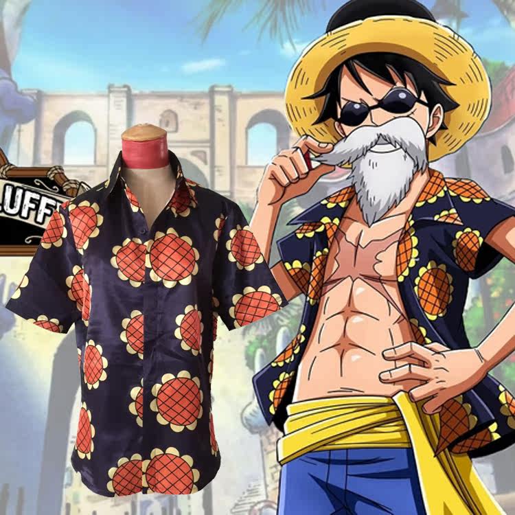 海贼王衬衫 动漫周边 路飞同款向日葵衬衣 竞技场衬衫 海边沙滩服