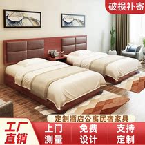 Hotel bed Express hotel furniture Bed custom room Apartment bed Hotel rental house Single double bed Standard room Full set