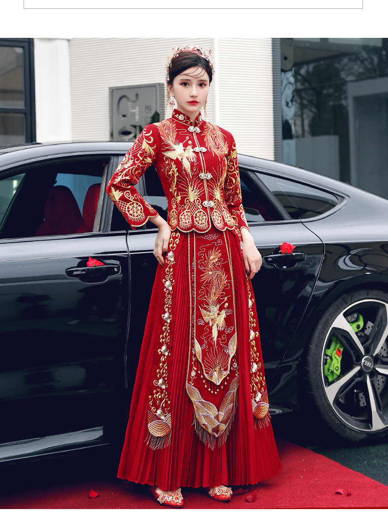 秀禾服新娘2020新款中式结婚礼服冬季龙凤褂女显瘦婚纱