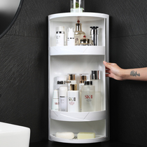 Toilet rotating rack wall hanging bathroom non-perforated storage rack corner corner cabinet wash table storage artifact