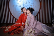 (Hong) (Rhyme) Heavy Industry full of embroidered cloak straight caress silk dress village original Hanfu Ming cloak