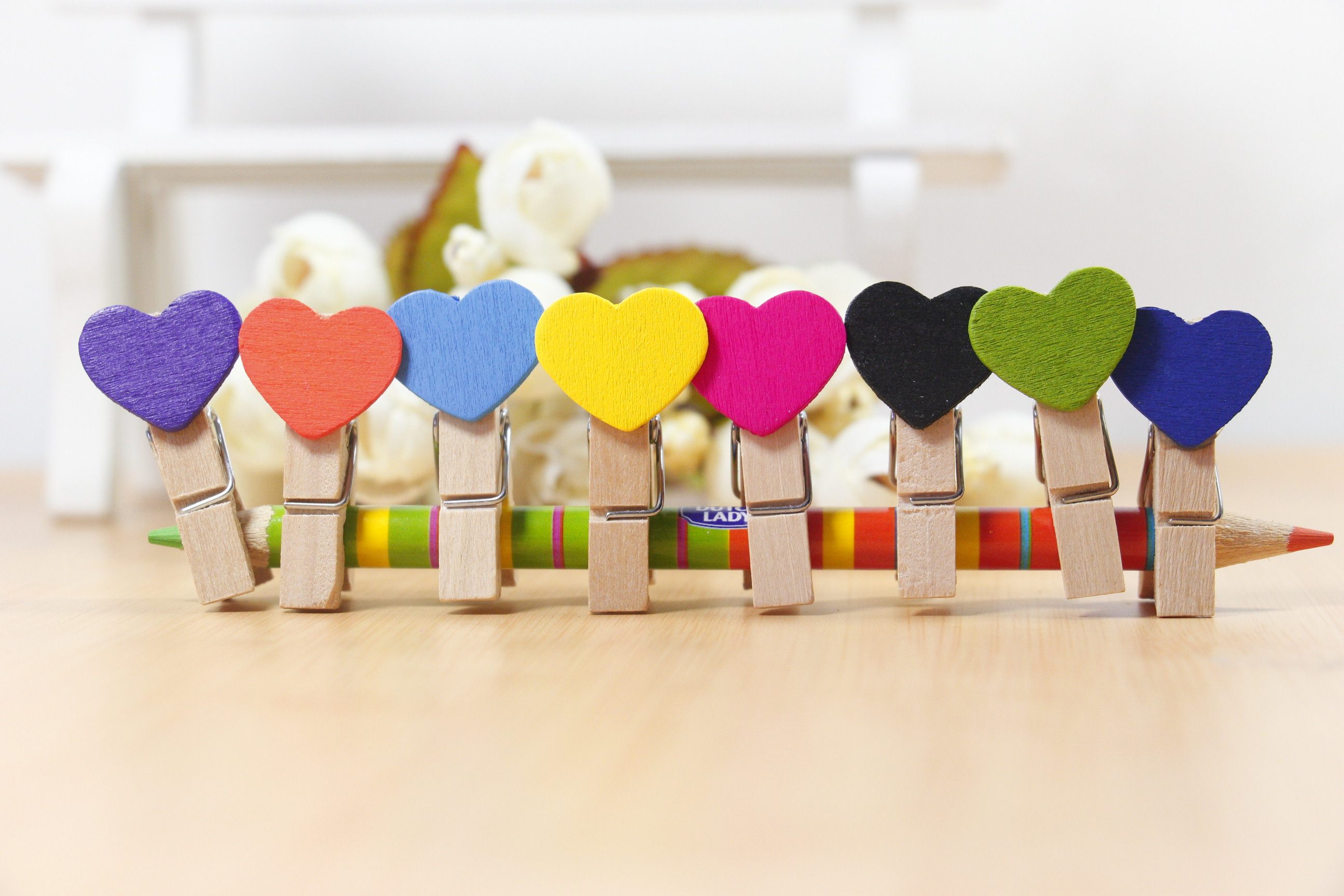 照片夹相片夹小木夹木制小夹子 彩色爱心夹子 收纳夹子
