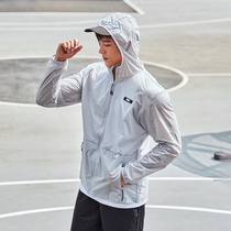 OMG official summer sports leisure sunscreen coat male running fitness loose breathable skin sunscreen hoodie