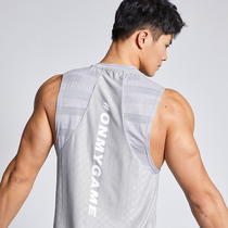 OMG nylon high elastic professional fitness clothes men loose sleeveless Ice Silk cool feeling quick dry sports vest top