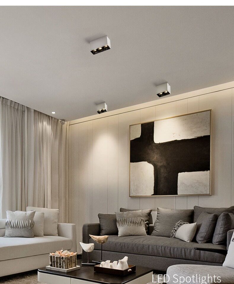 西顿照明led明装射双头吸顶式射灯客厅无主灯照明格栅灯ces812c