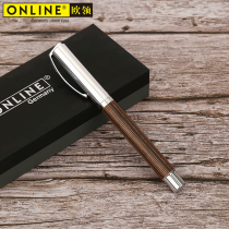 ONLINE European collar German imported ONLINE European collar tree wood grain pen adult metal pole vision business writing signature practice writing writing mens and womens gift box