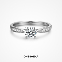 Sanskrit ONESWEAR Little ladies 18k gold Classic Four-claw wedding finger Delicate Diamond Trim Platinum Diamond Ring