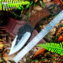 Calcated knife handmade forged knife outdoor tactics high hardness straight knife field survival saber self-defense tool