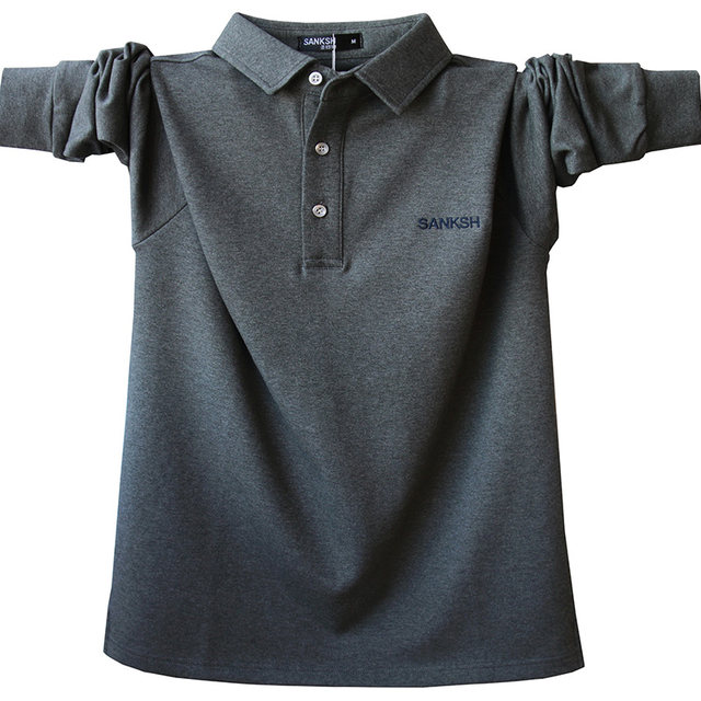 Men's cotton long sleeve T-shirt lapel POLO shirt plus fertilizer XL loose spring and autumn clothes middle-aged father men's clothing Men's cotton long sleeve T-shirt lapel POLO shirt plus fertilizer XL loose spring and autumn clothes middle-aged father men's clothing