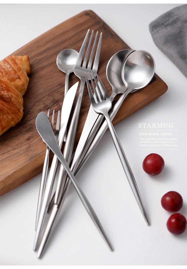 葡萄牙不锈钢西餐餐具刀叉勺三件礼品套装丨牛排刀叉餐厅酒店用品