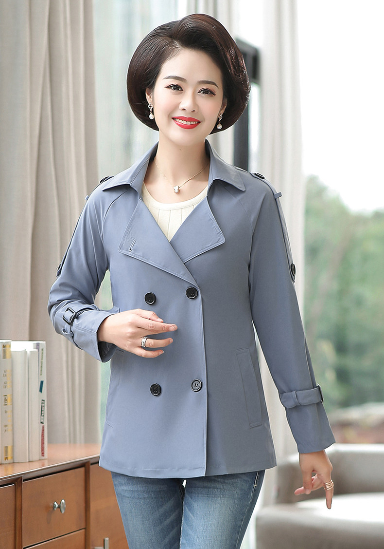 妈妈短款风衣中年女装洋气上衣2019新款春秋装薄款外套30岁40外衣