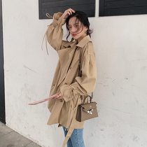 Liplayful Little Inlenka with its Color Winding jacket Female mid-length Korean version loose Fashion Casual 100 hitch