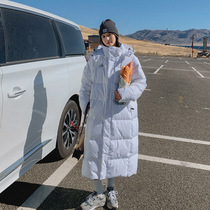 White down cotton clot cotton clothes Women in the middle of 2022 New exploits over knee waist easy to even cap jacket tide